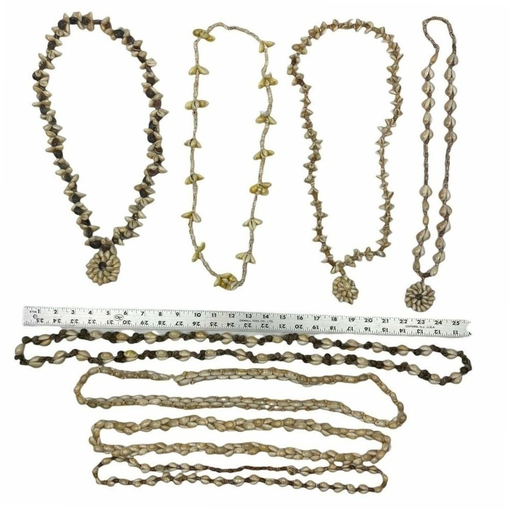 Shell Necklace Chunky Seashell Cluster Beaded Ethnic Boho Fashion Festival LOT